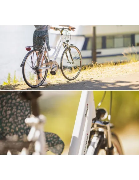 Trekkingowy Rower Damski 28 Turystyczny Oświetlenie Paski Odblaskowe Vbrake