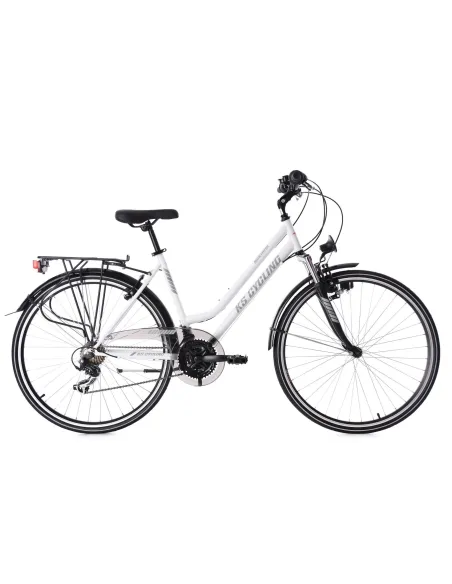 Rower Trekkingowy Damski 28 Turystyczny Przerzutki Biegów 21 Oświetlenie