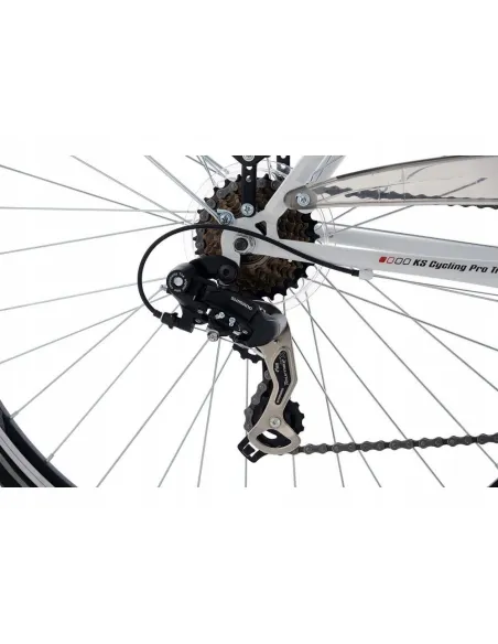 Rower Trekkingowy Damski 28 Turystyczny Przerzutki Biegów 21 Oświetlenie