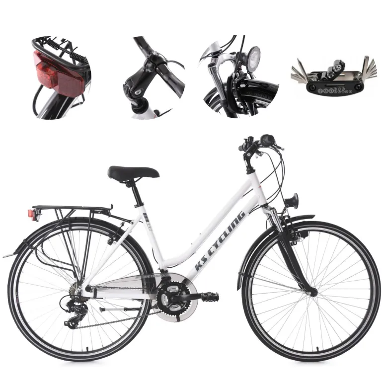 Rower Trekkingowy Damski Turystyczny 28 Alu Niska Rama Osłona Łańcucha