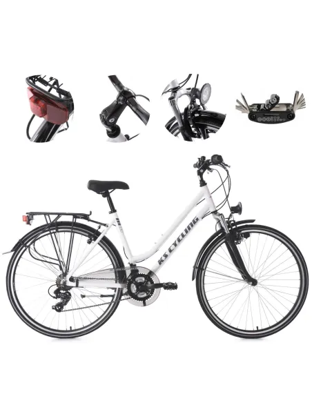 Rower Trekkingowy Damski Turystyczny 28 Alu Niska Rama Osłona Łańcucha