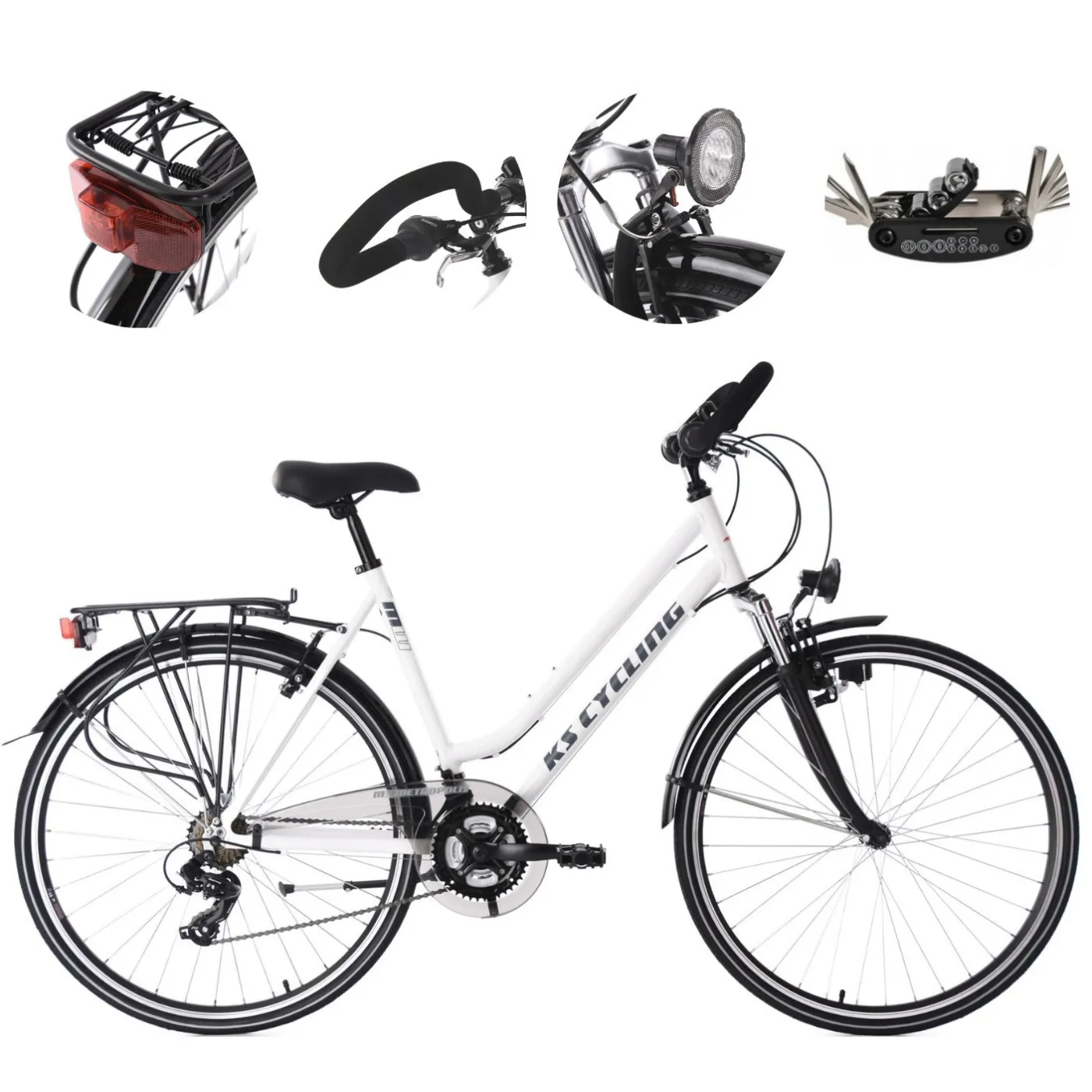 Rower Trekkingowy Damski Meski 28" ALU Shimano Oświetlenie Dynamo Bagażnik