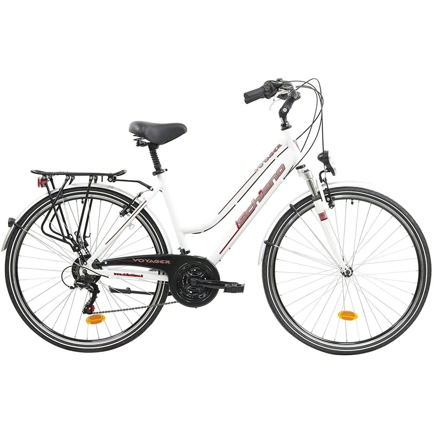 Lekki Damski Rower Trekkingowy 28 ALU Oświetlenie