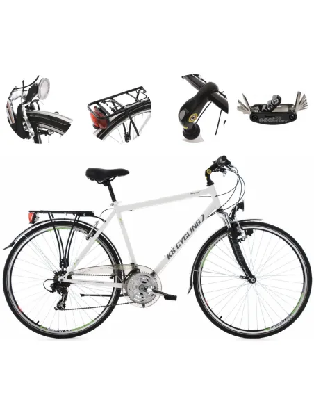 Rower Męski Trekkingowy 28 Stalowy Turystyczny Bagażnik Błotniki Światła
