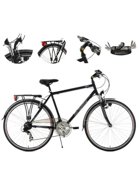 Rower Męski Trekkingowy 28 Turystyczny Bagażnik Shimano V-brake Światła