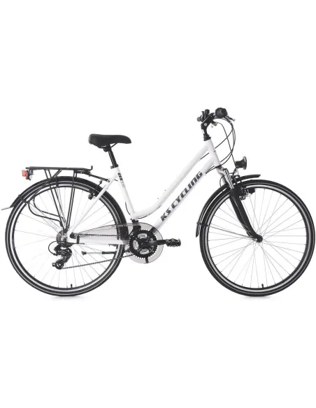 Rower Trekking Turystyczny Damski 28 ALU Światła