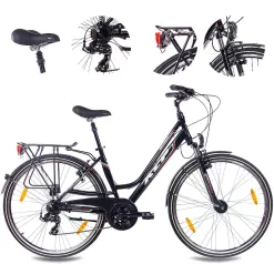 Rower Trekkingowy Damski 28 V-brake Bagażnik Oświetlenie Dzwonek Shimano