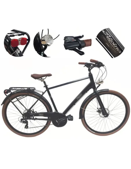 Rower Męski Miejski Koła 28" Aluminium Tarcze Oświetlenie Stopka Shimano