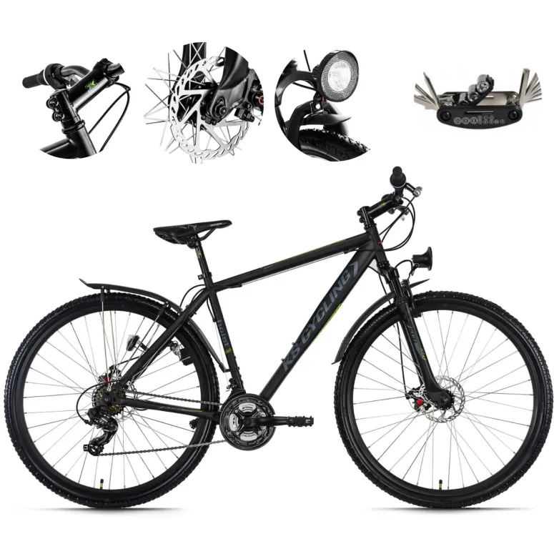 Rower Górski Męski MTB 29 Światła Błotniki Tarcze Mechaniczne Stalowy