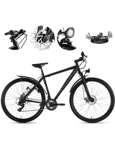 Rower Górski Męski MTB 29 Światła Błotniki Tarcze Mechaniczne Stalowy