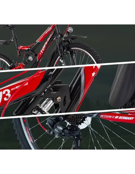 Rower Górski 26 Młodzieżowy Pełna Amortyzacja Błotniki Światła Dzwonek MTB