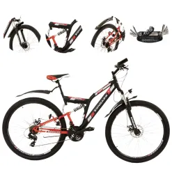 Męski Damski Rower Górski 27,5 Oświetlenie Hamulce Tarczowe MTB Stal Góral