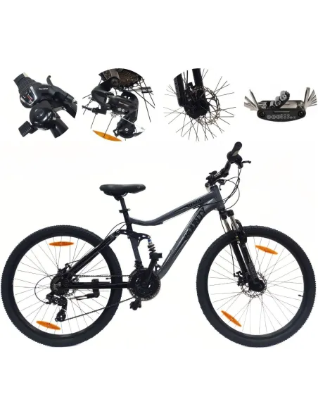 Rower Górski 27,5 ALU Damski Męski MTB Tarcze Amortyzacja Dzwonek Stopka