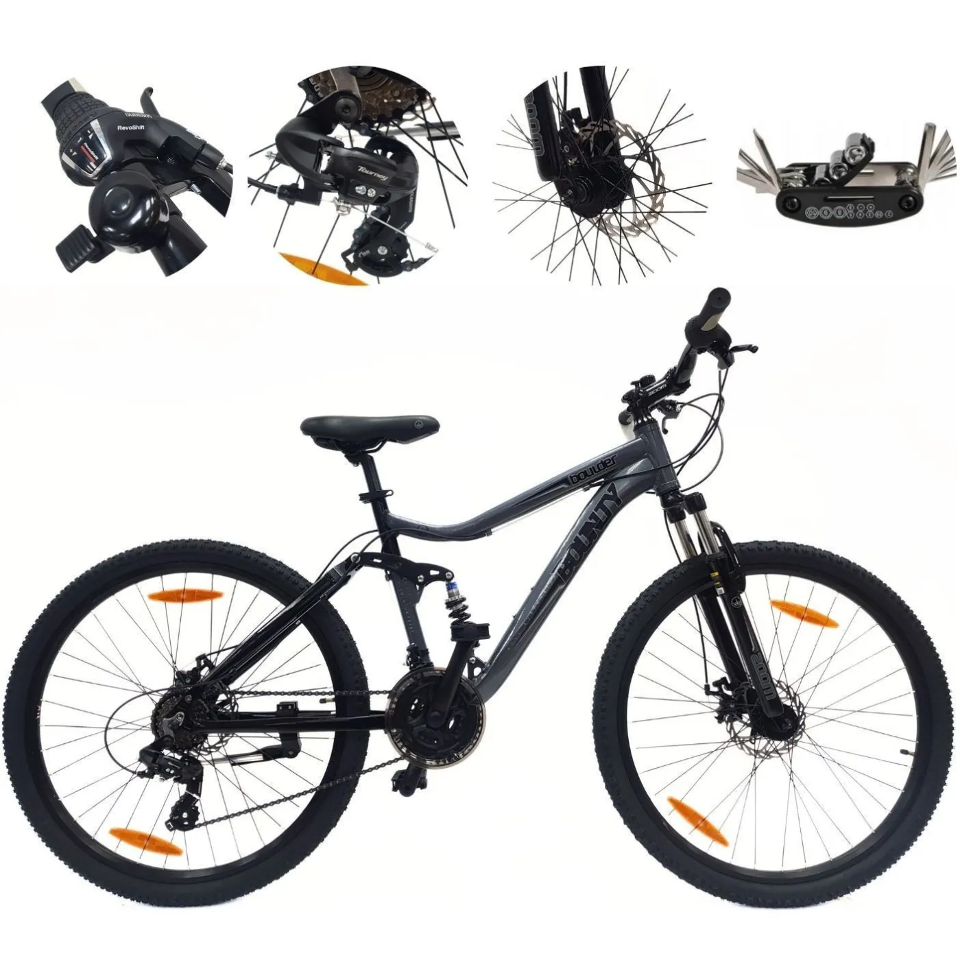 Rower Górski 27,5 ALU Damski Męski MTB Tarcze Amortyzacja Dzwonek Stopka