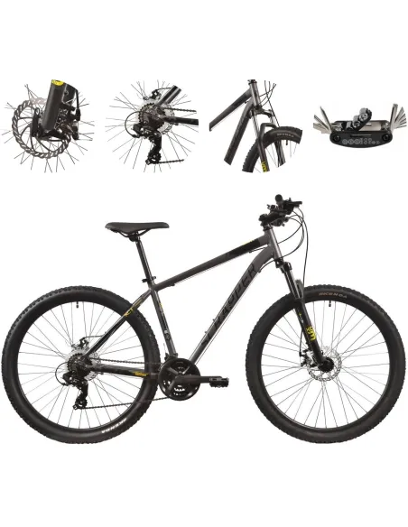 Rower Górski 27,5 Alu Hardtail Damski Męski MTB Tarcze Oświetlenie Dzwonek