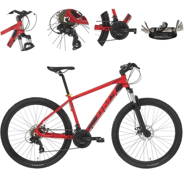 Rower Górski MTB 29 Aluminium Hardtail Amortyzacja Cyngle Odblaski Tarcze 