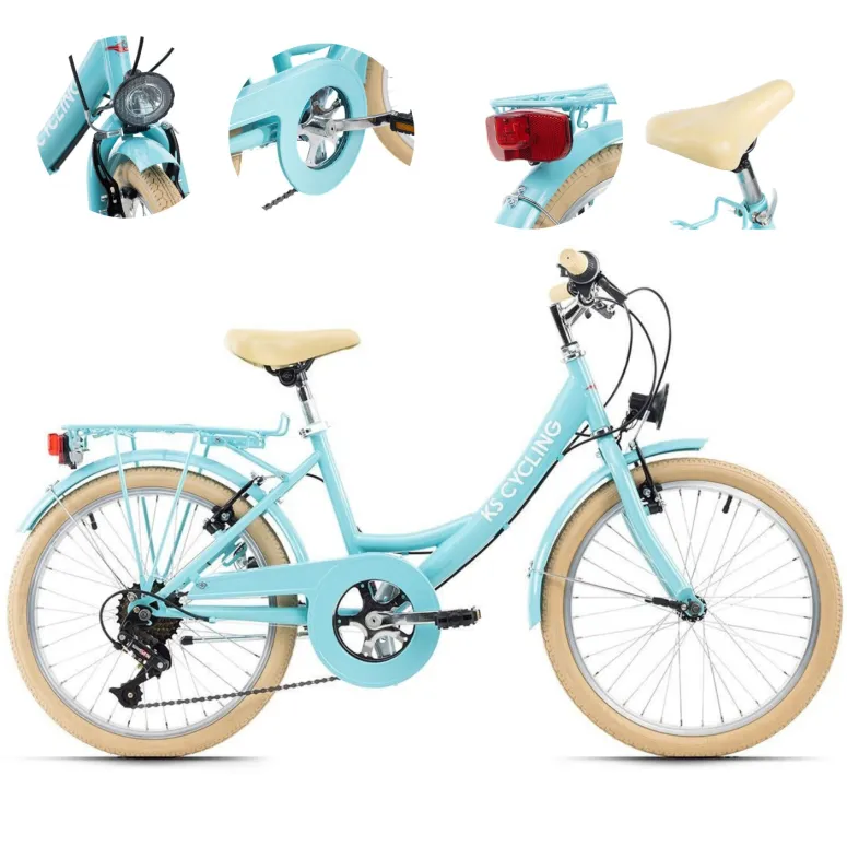 Rower Miejski Dziecięcy 20 Stalowy Bagażnik Osłona Światła Dzwonek Stopka