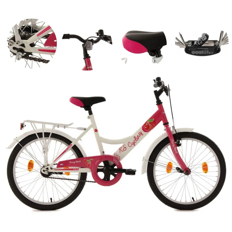 Dziewczęcy Rower Miejski Dziecięcy 20 Kontra 5+ Bagażnik Dzwonek Błotniki