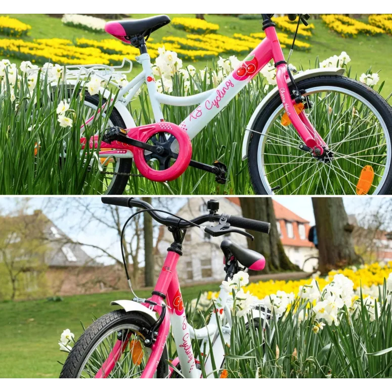 Dziewczęcy Rower Miejski Dziecięcy 20 Kontra 5+ Bagażnik Dzwonek Błotniki
