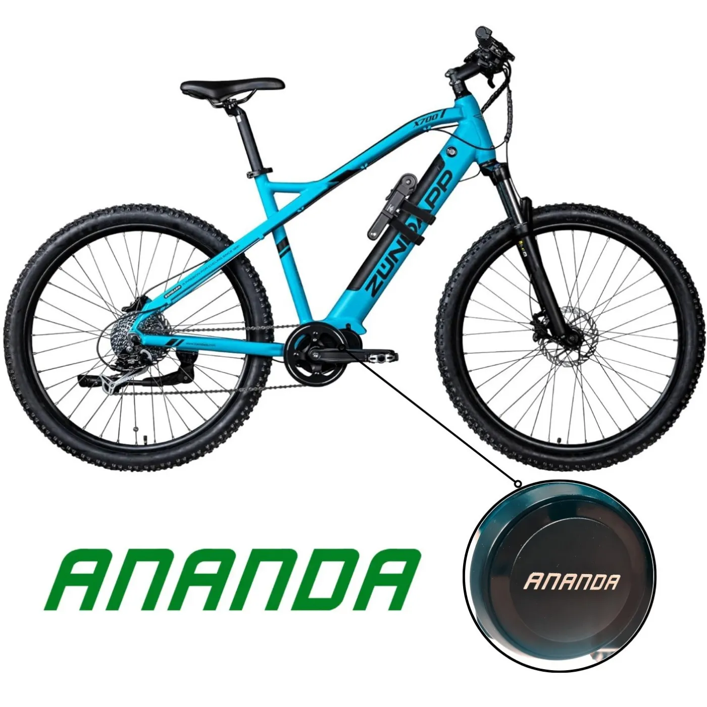 Rower Elektryczny Górski MTB 27,5" 250W Ananda LCD Hydraulika Cyngle 504 Wh