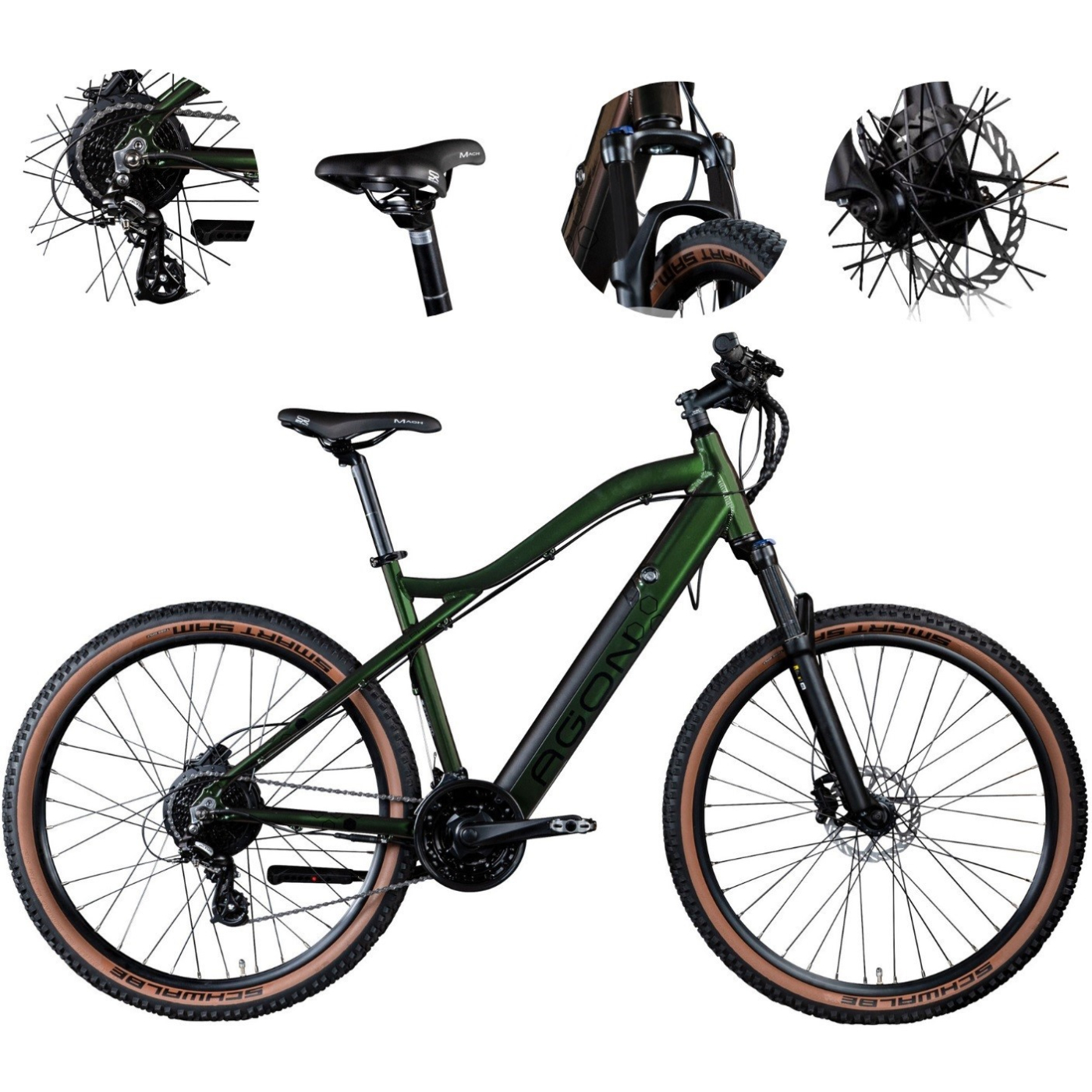 Rower Elektryczny Górski MTB 27,5" 250W Altus Hydraulika Cyngle Stopka