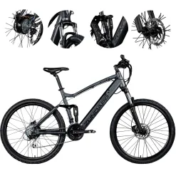Górski Rower Elektryczny 27,5 MTB Alu Full Wspomaganie Alivio Tarcze Cyngle