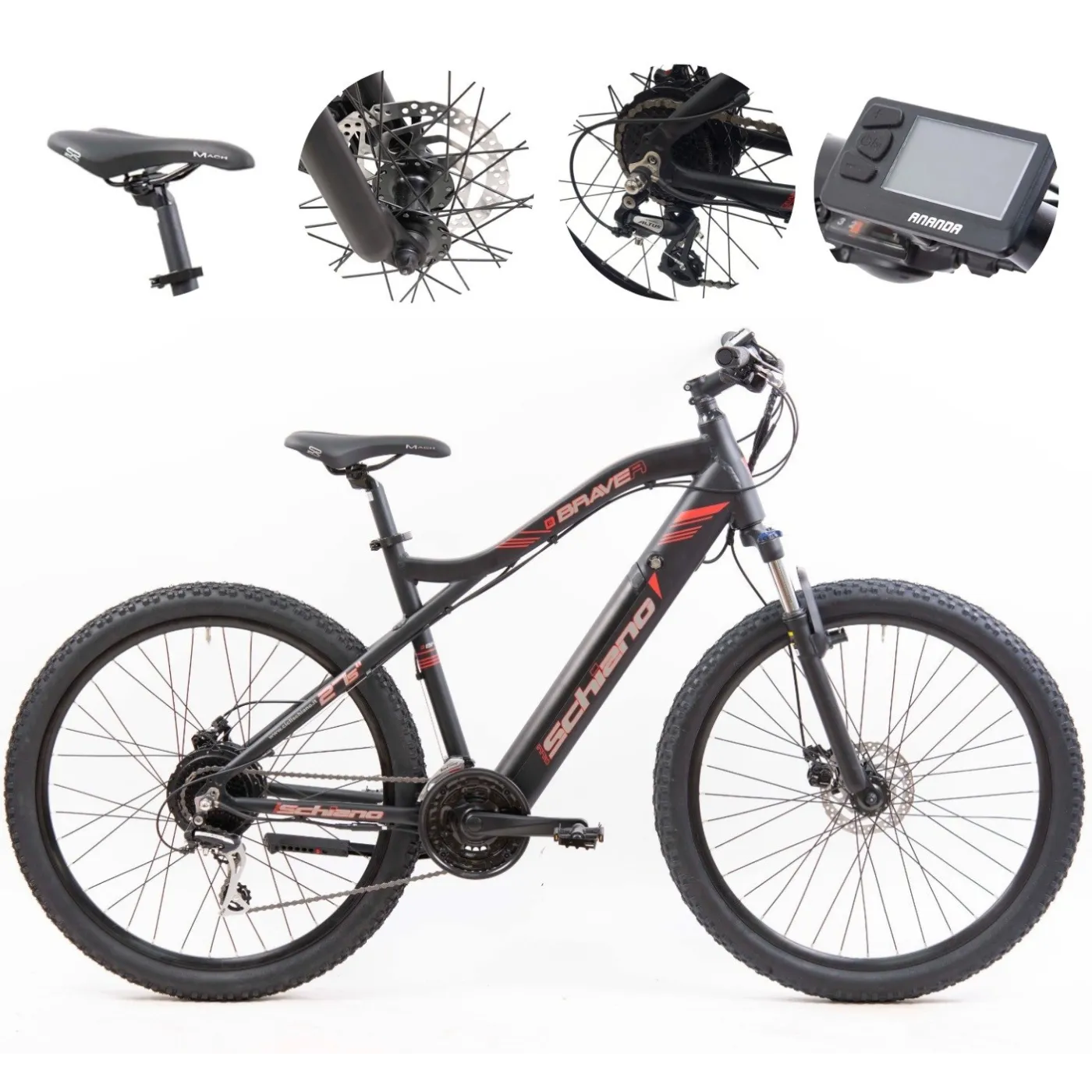 Rower Elektryczny Górski Damski Męski 27,5" Górski MTB 250W 36V Wspomaganie Tarcze