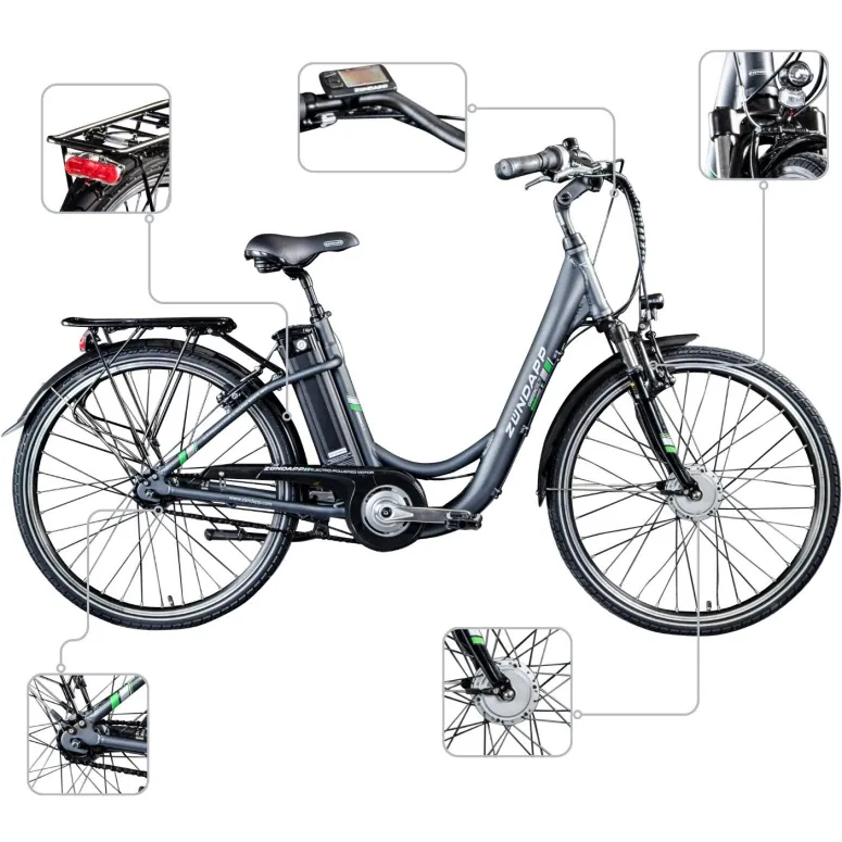 Elektryczny Rower Miejski 28 Shimano Nexus 7 ALU V-Brake Bagażnik Światła