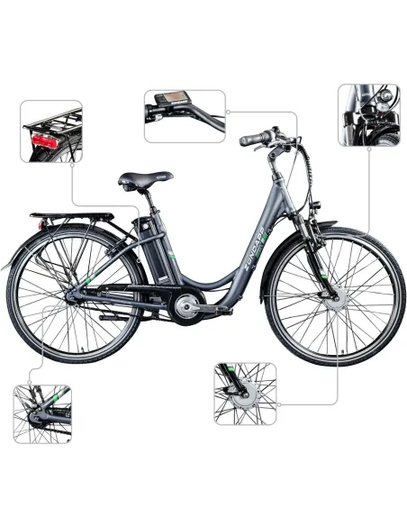 Elektryczny Rower Miejski 28 Shimano Nexus 7 ALU V-Brake Bagażnik Światła