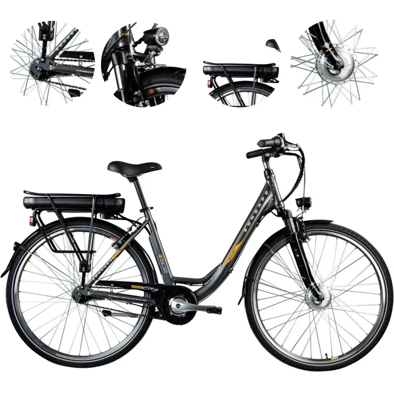 Rower Elektryczny Damski Miejski Koła 28" ALU 250 W Nexus LCD Amortyzacja