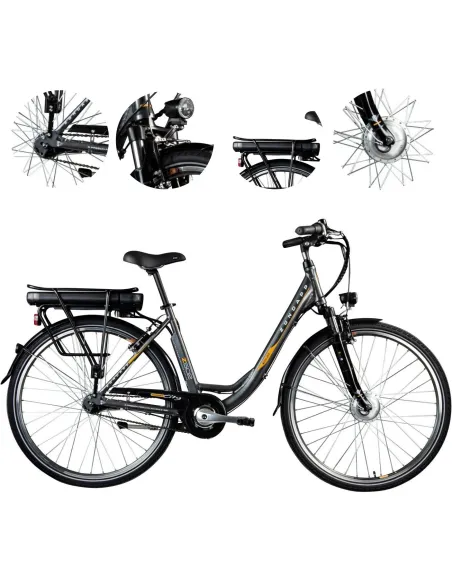 Rower Elektryczny Damski Miejski Koła 28" ALU 250 W Nexus LCD Amortyzacja