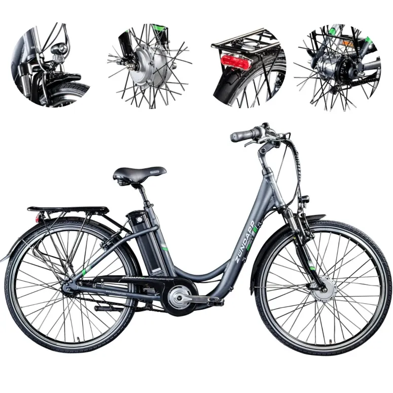 Elektryczny Rower Miejski 26 ALU Nexus 7 biegów ALU Kontra Bagażnik Światła