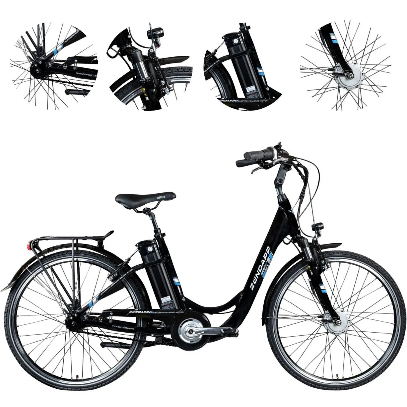 Rower Elektryczny Damski Miejski Koła 26" ALU 250 W Nexus LCD Amortyzacja