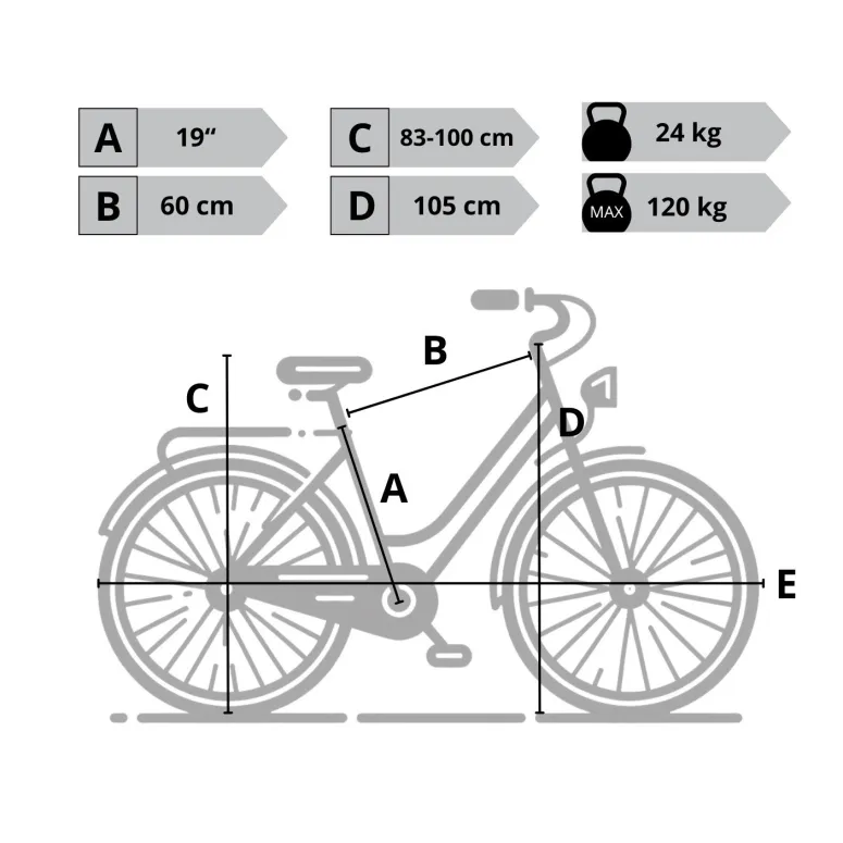 Rower Elektryczny Damski Miejski Koła 28" ALU 250 W Bagażnik Światła Stopka