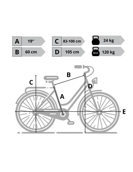 Rower Elektryczny Damski Miejski Koła 28" ALU 250 W Bagażnik Światła Stopka