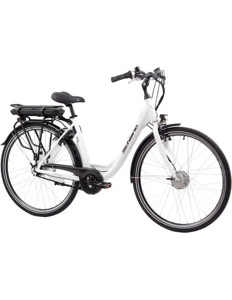 Rower Elektryczny Damski Miejski Koła 28" ALU 250 W Bagażnik Światła Stopka