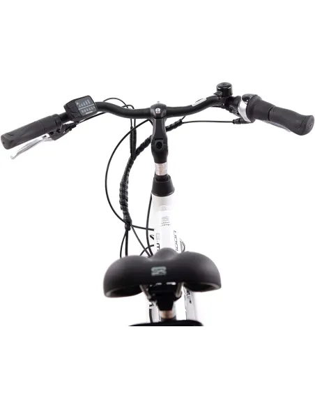 Rower Elektryczny Damski Miejski Koła 28" ALU 250 W Bagażnik Światła Stopka