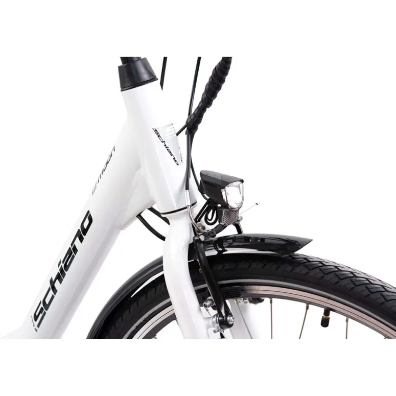 Rower Elektryczny Damski Miejski Koła 28" ALU 250 W Bagażnik Światła Stopka