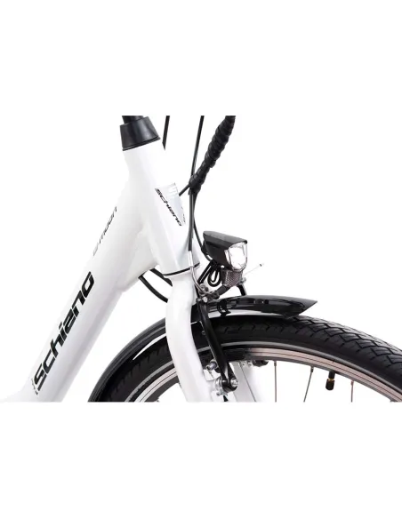 Rower Elektryczny Damski Miejski Koła 28" ALU 250 W Bagażnik Światła Stopka