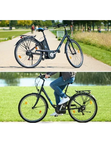 Elektryczny Rower Miejski 28 Wspomaganie 250 W 10Ah Revo Błotniki Dzwonek