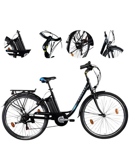 Elektryczny Rower Miejski 26 Wspomaganie 5 Trybów 250W Damski Męski Stalowy