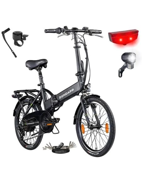 Rower Elektryczny Miejski 20" Składany 250W 25km/h Błotniki Światła Stopka