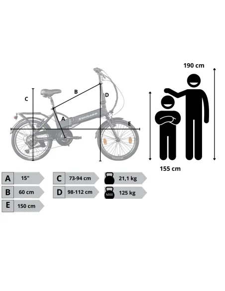 Rower Elektryczny Miejski 20" Składany 250W 25km/h Błotniki Światła Stopka