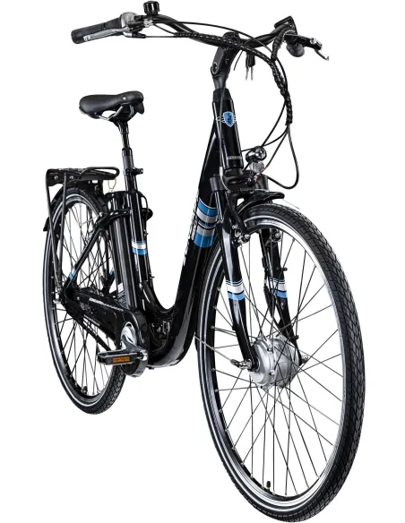 Rower Elektryczny Damski Miejski 28 SHIMANO Nexus 7 Bagażnik 250 W 10.4 Ah