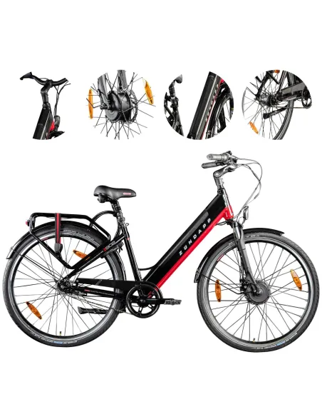 Elektryczny Rower Miejski 28 Nexus 7 Tarcze Błotniki ALU 5 Trybów Kontra