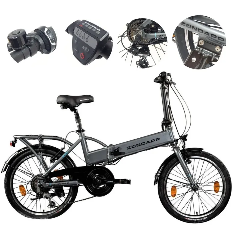 Elektryczny Rower Miejski 20 ALU Składak Męski Damski E-bike Zasięg 60km