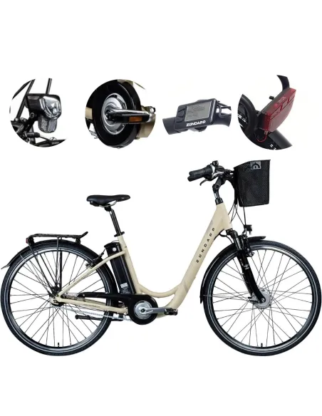 Rower Elektryczny Damski 28" Alu V-brake Nexus Dzwonek Światła Koszyk