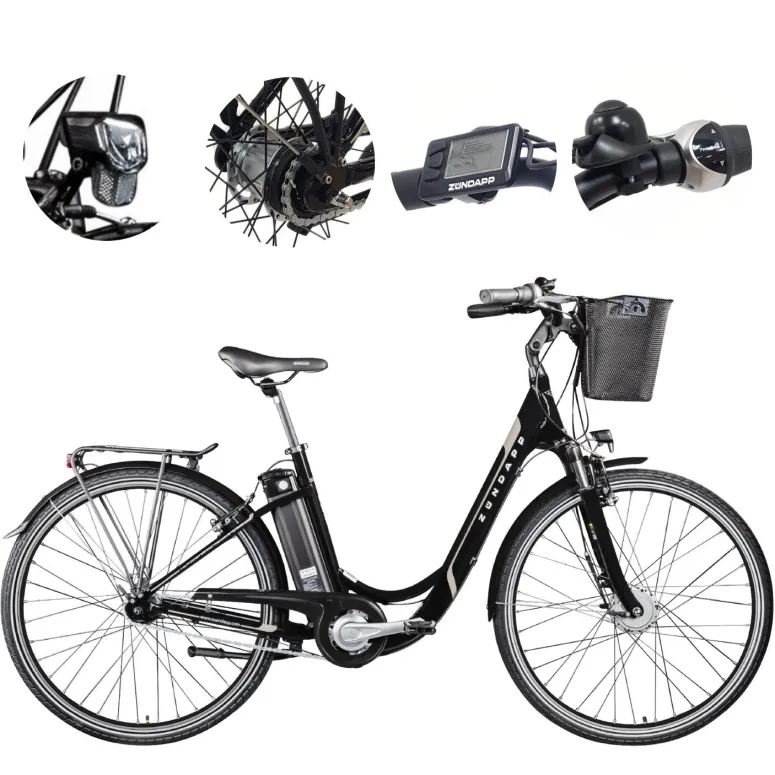 Rower Elektryczny Damski 28" Alu V-brake Nexus Dzwonek Światła Koszyk