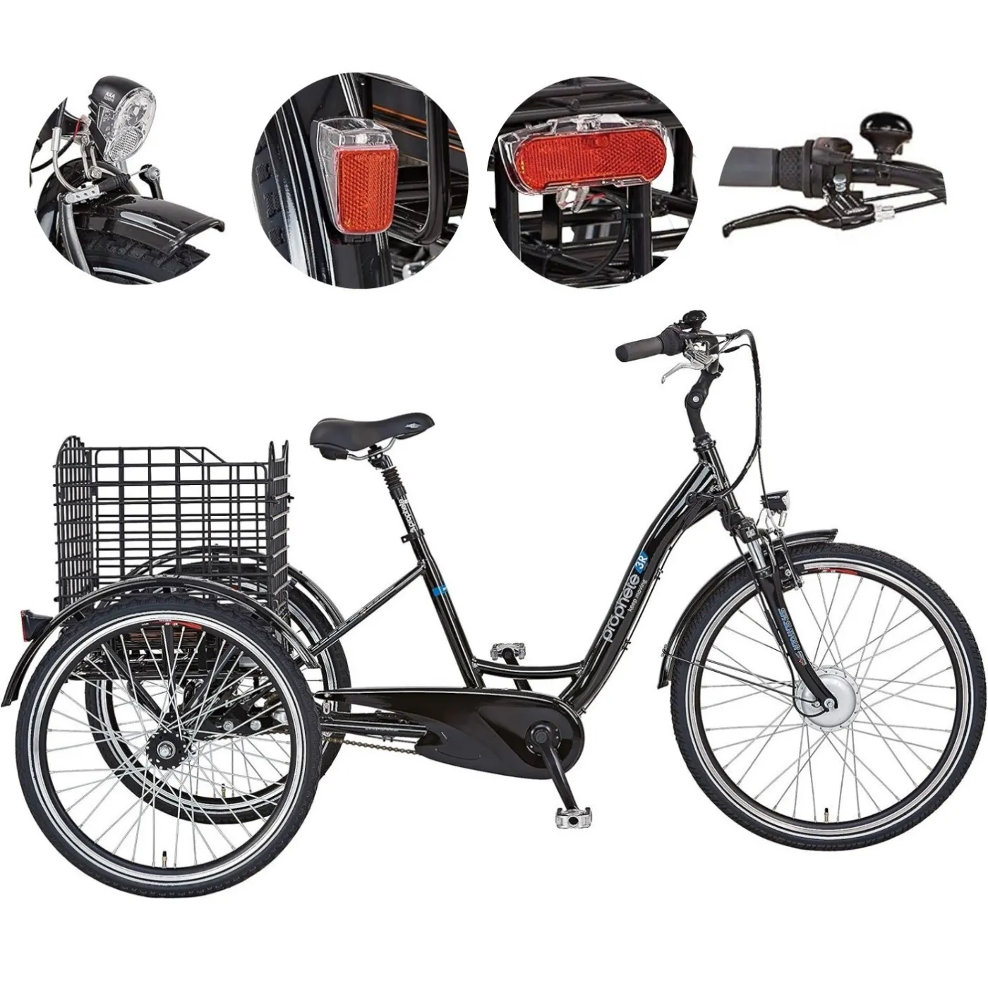 Rower Elektryczny Miejski 26/24" Alu Nexus 3-Kołowy 36V 250W 25km/h Światła