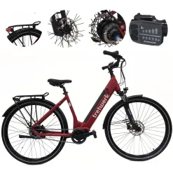 Elektryczny Rower Miejski Damski 28" ALU Hydraulika Nexus Światła Bagażnik